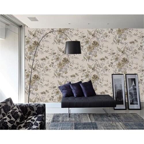 Beibehang New Chinese Pastoral Style Nonwoven papel de parede 3d Wallpaper Living Room Bedroom Home Furnishings wall paper