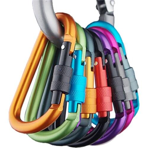 SPORTSHUB 8cm Aluminum Carabiner Quickdraws D-Ring Key Chain Clip Camping Keyring Snap Hook Outdoor Travel Kit NR0095-1