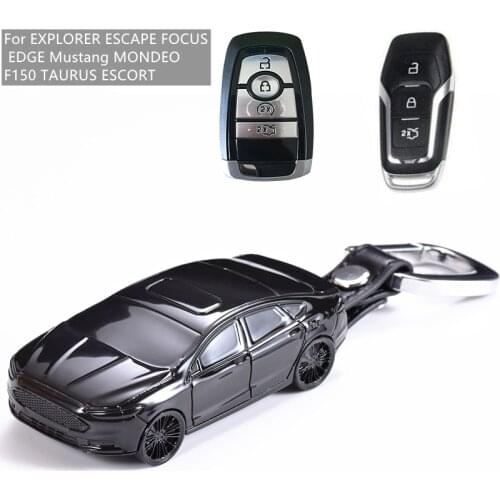 Car Model Shape Car Key Case Cover Fob Chain Remote Suit for Ford EXPLORER ESCAPE FOCUS EDGE Mustang MONDEO F 150 TAURUS ESCORT
