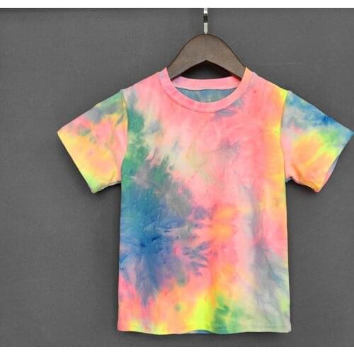 Kids Girls T-shirt Bright Fluorescent Color Tops Shirt Summer Children Casual Soft Comfortable T- shirt For Girl Clothing