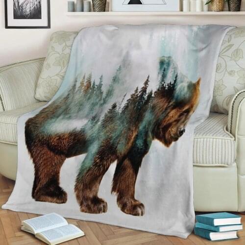 Bear 4 Flannel Throw Blanket 3D Printed Keep Warm Sofa Child Blanket Home Decor Textiles Dream Family Gift