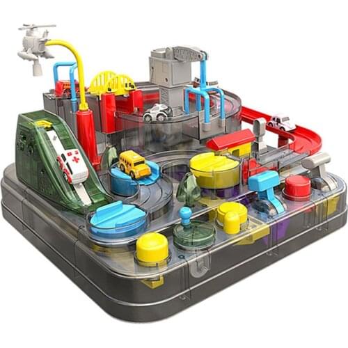 Puzzle Car Adventure Track Toys Railway Car Rush Through Customs Vehicle Rail Car Toys For Children House Play Game