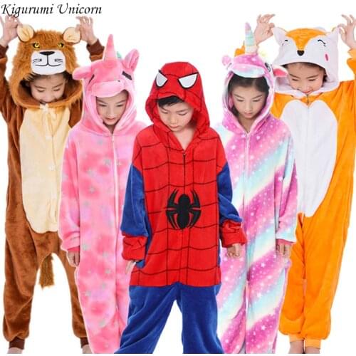 Kigurumi Unicorn Pajamas Kids Animal Children Pajamas for Boys Girls Baby Pyjamas Stich Onesies Winter Sleepwear for 4 8 10 12T