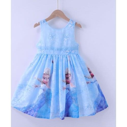 Disney Summer Kids Clothes Vestidos Frozen Elsa Anna Princess Dress Party Birthday Little Girls Dresses Children Tutu Costume