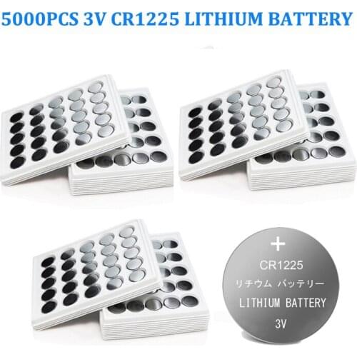 5000pcs Lithium Battery CR1225 Electronic Coin Cell Button Batteries 3V LM1225 BR1225 KCR1225 CR 1225 Watch Car Key wholesale