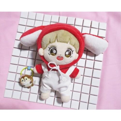 [MYKPOP]Bunny Hooded Sweatshirt + overalls 2pcs Set for 20cm 15cm doll (without doll) KPOP Fans Collection SC20090819