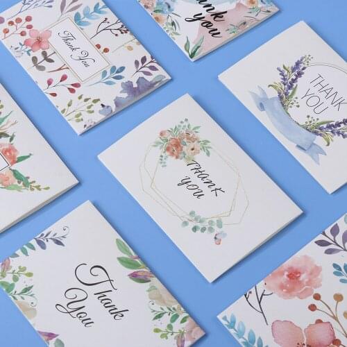 6Pcs DIY Multi Style Floral Thank You Notes for Your Wedding Anniversary Watercolor Flower Cards with Envelopes - Blank Inside