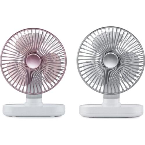 Desk Fan, Auto Oscillating Quiet Battery Mini Fan, USB Rechargeable Battery Operated for Home, Bed, Office