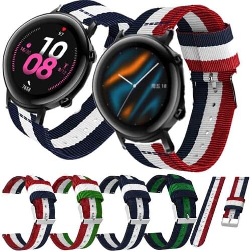 20MM Nylon Strap For Huawei Watch GT 2 42MM/Honor Magic 2 42MM Smart Watch Band Canvas Replaceable Straps For Amazfit GTS Bip S