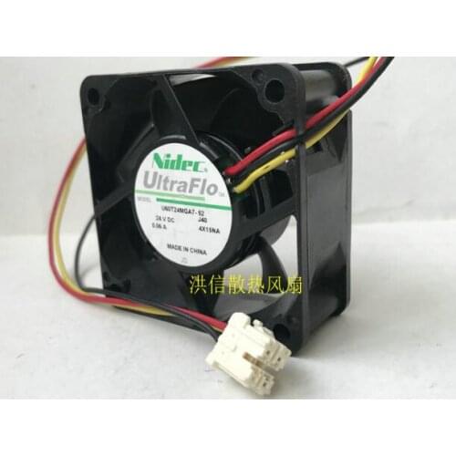 Original Nidec 6025 U60T24MGA7-52 DC24V 0.06A 6CM 3-line silent heat dissipation fan