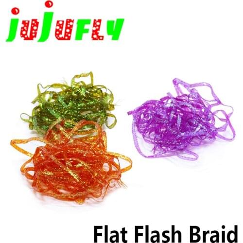 Popular 3mm wide flat diamond braid with pearlescent tones 4yards pack flat mylar braid shrimp flashback fly tying materials