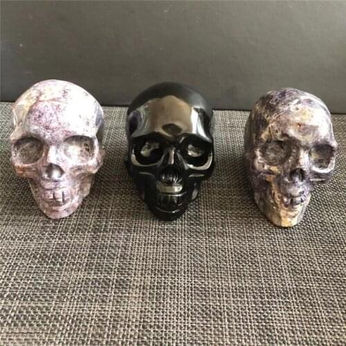 Natural Flash star stone crystal skull reiki gem hand carved healing crystal skull wedding decoration