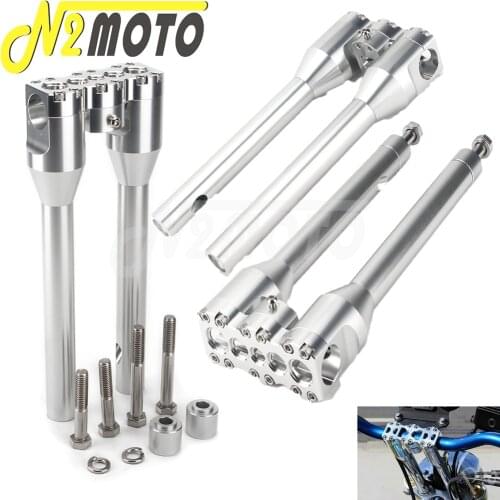 Motorcycle Silver HandleBar 32mm Mounting Clamp 12inch Handle Bar Straight Riser 1-1/4" Mount Kit for Harley Dyna Sportster FXD