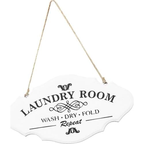 1PC Laundry Room Hangtag Wooden Door Plaque Vintage Wall Sign Door Hanging Board Guiding Sign for Home Hotel