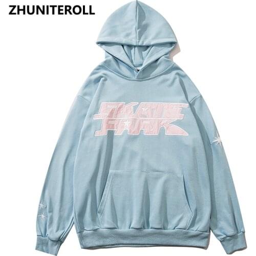 2021 Sweatshirts Men Harajuku Embroidery Letter Streetwear Hoodies Hip Hop Fashion Loose Casual Hooded Pullover Tops Outwear