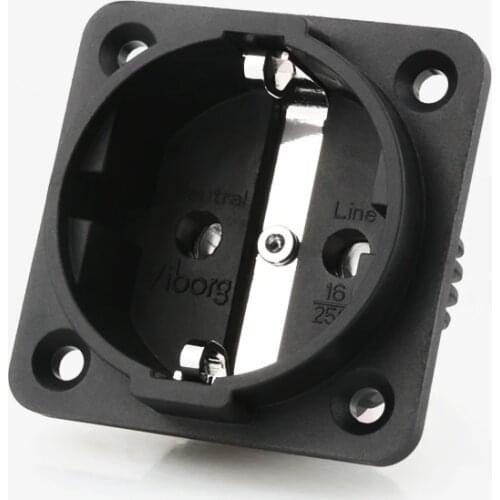 High Quality Viborg VE01R Pure Copper Rhodium plated Schuko Sockets AC 250V 16A EU Power socket Eur European Power Chassis