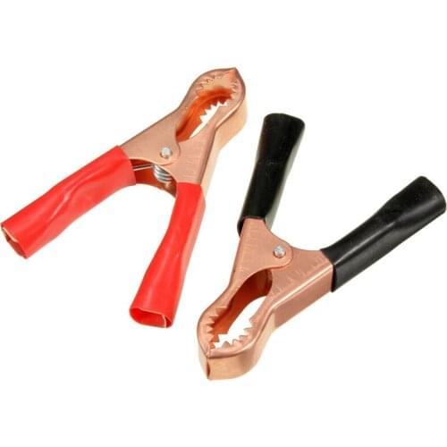 2pcs Red + Black 80mm 50A Crocodile Car Caravan Van Battery Test Lead Clips Alligator Clips Connector Plug Power
