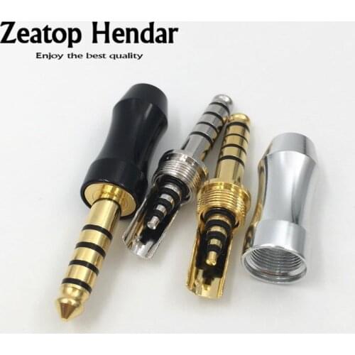 100Pcs Gold Plated / Rhodium Plated Copper 4.4mm Earphone Plug 5Pole Audio Stereo HiFi 4.4 Balance Solder Jack Headset Connector
