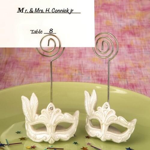 12PCS Mardi Gras Masked Theme Place Card Holder Wedding Favors Table Setting Decor Name Card Holders