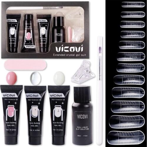 8pcs/Set Poly Nail Gel Kit 15ml Quick Building Set Poligel Nail Gel Nail Polish For Nail Extensions Acrylic Gel Polish Nail Art