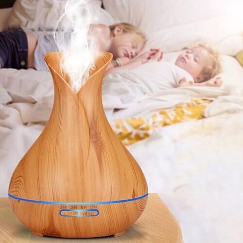 Aroma Diffuser 550ml vase essential oil diffuser 7-color light 14W humidifier