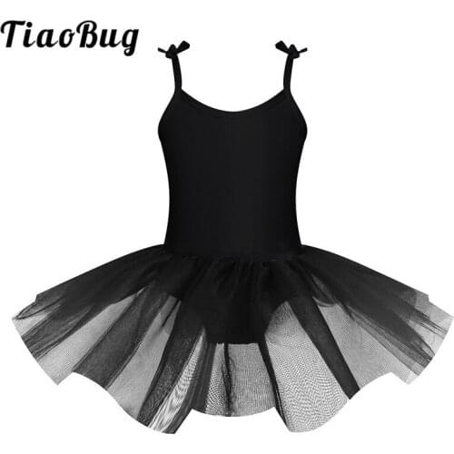 TiaoBug Children Girls Ballet Tutu Dress Adjustable Spaghetti Straps Ballet Leotards Kids Gymnastics Leotard Stage Dance Costume