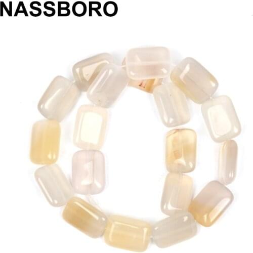 Rectangle Natural Agates Stone Beads Charm Loose Spacer Beads For Jewelry Making Wholesale Fashion Bracelet Necklace DIY 13X18mm