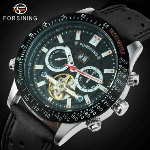 FORSINING 2020 Luxury Fashion Mechanical Tourbillon Automatic Men Watch Multifunction Casual Leather Strap Top Brand Clock New