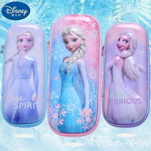 Disney pencil case 3D stationery box ice snow Aisha princess girl portable handbag cute simple pencil bag school supplies gift