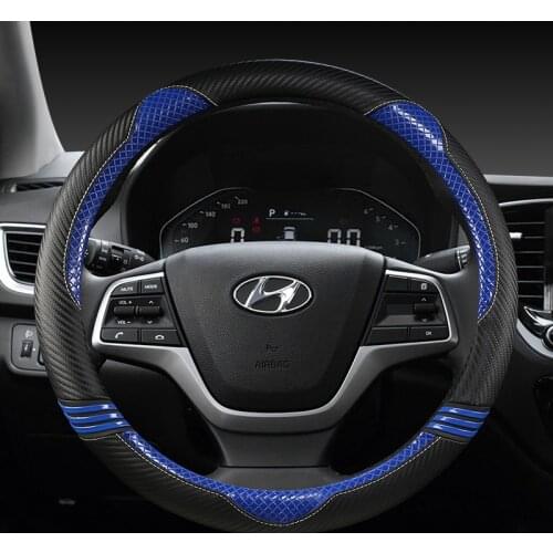 PU Leather Car Steering Wheel Cover for hyundai solaris veloster ix35 kona accent i40 santa fe ioniq getz Auto Accessories