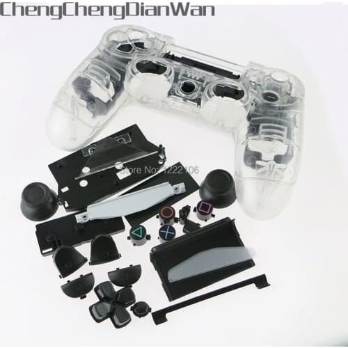 ChengChengDianWan 8pcs Hot sale Wireless Game Controller Gamepad Shell Case Transparent Cover +Button Tool For PS4 controller