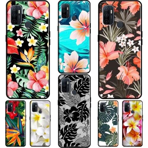 Tropical Paradise Hawaiian Flower For OPPO A53 A31 A5 A9 2020 A1K A3S A5S A15 A52 A72 A91 F5 F7 Reno 4 Pro 2Z Phone Case