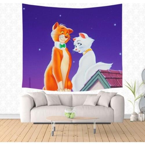 Home Decorative The Aristocats Wall Tapestry Hanging Carpet Polyester Sofa Cover Beach towel Bed Sheet Throw Blanket