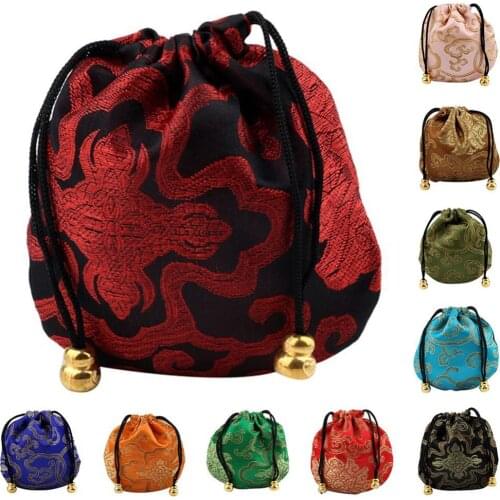 Hot Sales Embroidery Cloud Pattern Sachet Lucky Bag Beads Drawstring Jewelry Storage Pouch