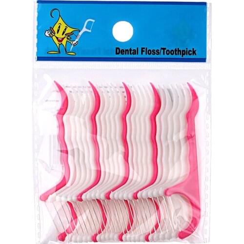 Disposable 50pcs Dental Floss Interdental Brush Teeth Stick Toothpicks Floss Pick Oral Gum Teeth Cleaning Care