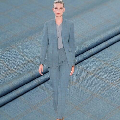 Pearlsilk Japanese Classic Plaid Yarn Dyed Worsted Wool Fabrics 100%Wool Materials Suits Jacket Sewing Cloth Tailor Freeshipping