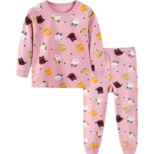 Girls Pajamas Set Autumn Baby Boys Homewear Clothes Long-Sleeved Top + Pants 2Pcs Suit Children Kids Suits 4- 12Y Clothing Sets