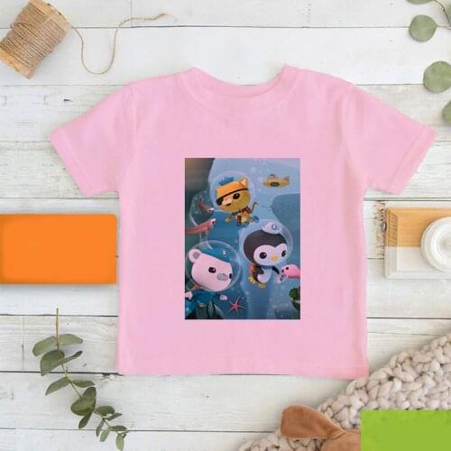 Harajuku Toddler Girl Shirt Short Sleeve T Shirts For Boys Cute Kids Clothes Undersea Animal Girls Top 2 3 4 5 6 7 8 9 Years Old