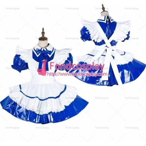 Lockable Sissy maid PVC dress vinyl Uniform cosplay costume Tailor-made[G1991]