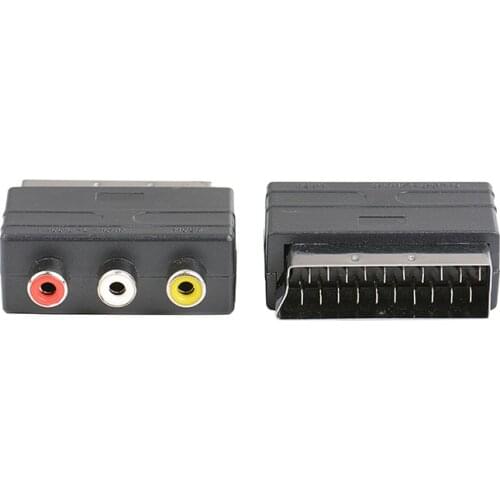 SCART Plug Male to 3 RCA Female A/V Adaptor Converter for DM