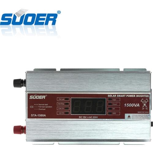 Suoer【 Modified Sine Wave Inverter 】modified sine wave 12v 220v 1500w inverter dc ac inverter solar inverter (STA-1500A)
