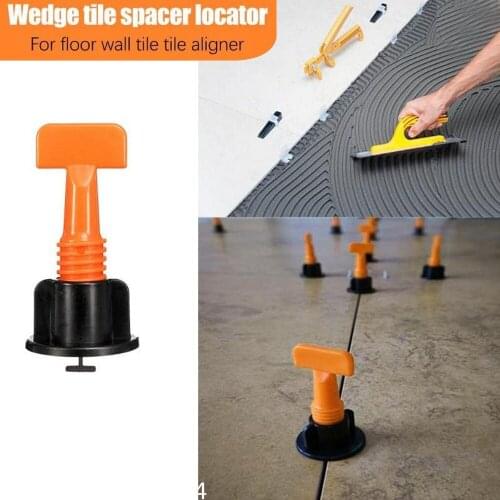Tile leveler 50pcs Level Wedges Tile Spacers 180-degree T-pin Flooring Wall Tile Leveling System Leveler Locator Spacers Plier