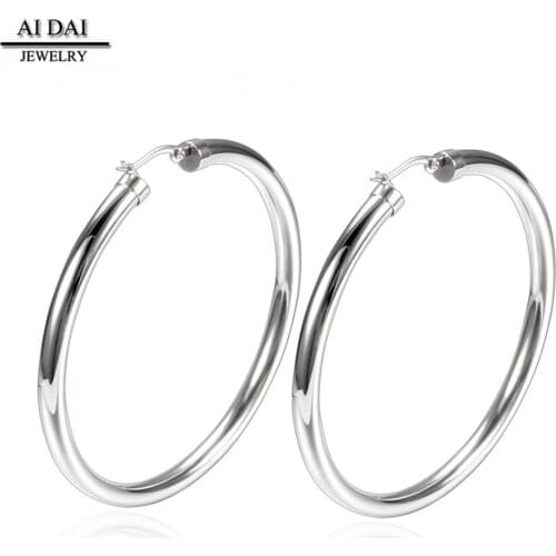 Foreign trade new anti-allergic personality simple geometric super large circle stainless steel earrings earrings women