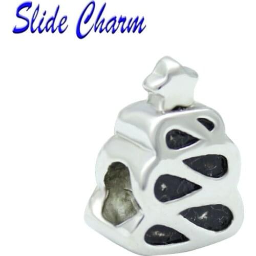 Jewelry DIY charm European and American style Christmas simple black and white Christmas tree Fit Pandora Bracelet Necklace