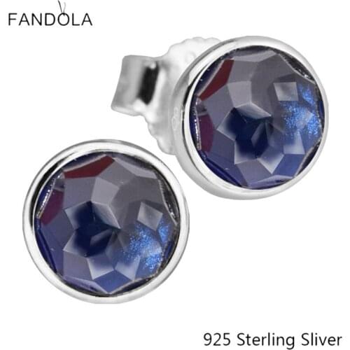 CKK 925 Sterling Silver September Droplets, Sapphire Stud Earrings Original European Style Jewelry For Women