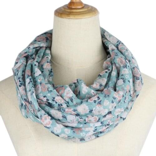 Women Infinity Scarf ring scarves Fashion flower loop Scarves Snood Shawl neckerchief