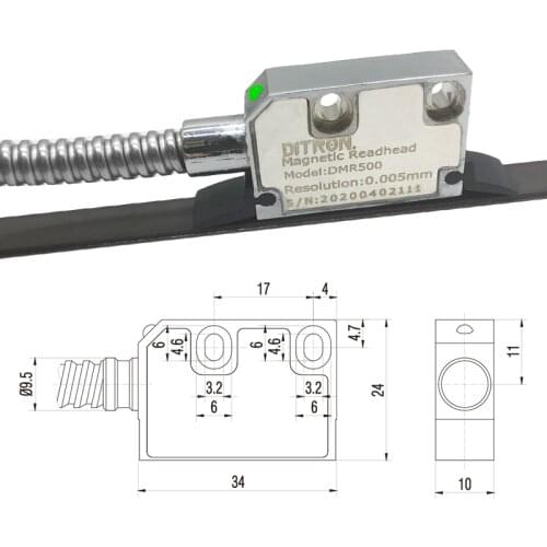 1Meter 2+2 Magnetic Tape 1um Resolution with 3 pcs Magnetic Read Head 1um resolution EIA-422
