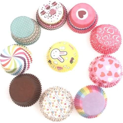 100PCS Colorful Paper Cake Cupcake Liner Baking Muffin Box Cup Case Party Tray Cake Mold Decorating Tools Cupcake Paper