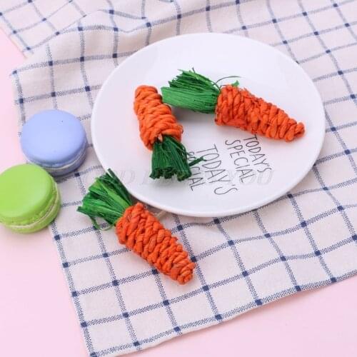 3Pcs Carrot Shaped Rabbit Hamster Chew Bite Toys Guinea Pig Tooth Cleaning Toys Drop Shipping