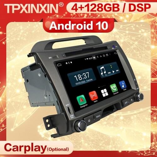 4+128G Carplay 2 Din Android 10 Multimedia Stereo Receiver For KIA SPORTAGE 2011 2012 BT GPS Radio Audio Video Player Head Unit